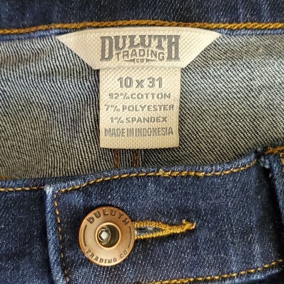 Duluth Trading Co. Blue Denim Womens Straight Leg Jeans 10x31 Cotton Blend - Picture 3 of 11